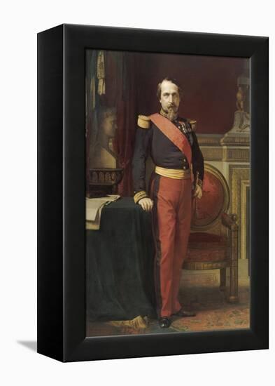 Napoléon III, en uniforme de général de Division, dans son Grand Cabinet aux Tuileries, en 1862-Hippolyte Flandrin-Framed Premier Image Canvas