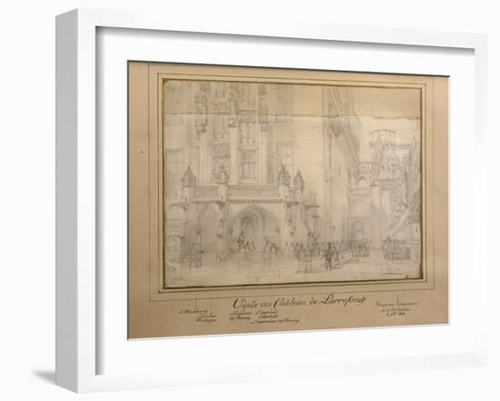 Napoléon III et François Joseph visitant le château de Pierrefonds-Eugène Viollet-le-Duc-Framed Giclee Print