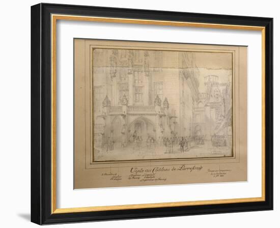 Napoléon III et François Joseph visitant le château de Pierrefonds-Eugène Viollet-le-Duc-Framed Giclee Print