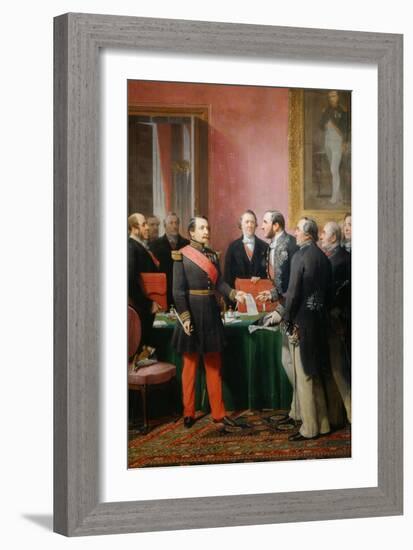 Napoleon III gives a letter to the baron Haussmann June 16, 1859-Adolphe Yvon-Framed Giclee Print