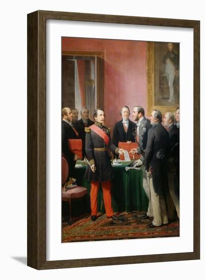 Napoleon III gives a letter to the baron Haussmann June 16, 1859-Adolphe Yvon-Framed Giclee Print