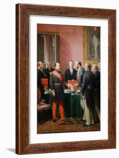 Napoleon III gives a letter to the baron Haussmann June 16, 1859-Adolphe Yvon-Framed Giclee Print