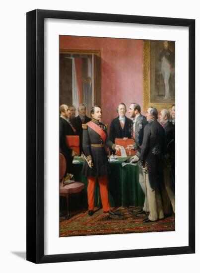 Napoleon III gives a letter to the baron Haussmann June 16, 1859-Adolphe Yvon-Framed Giclee Print