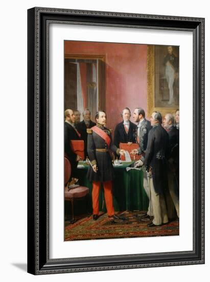 Napoleon III gives a letter to the baron Haussmann June 16, 1859-Adolphe Yvon-Framed Giclee Print