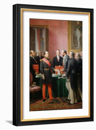 Napoleon III gives a letter to the baron Haussmann June 16, 1859-Adolphe Yvon-Framed Giclee Print