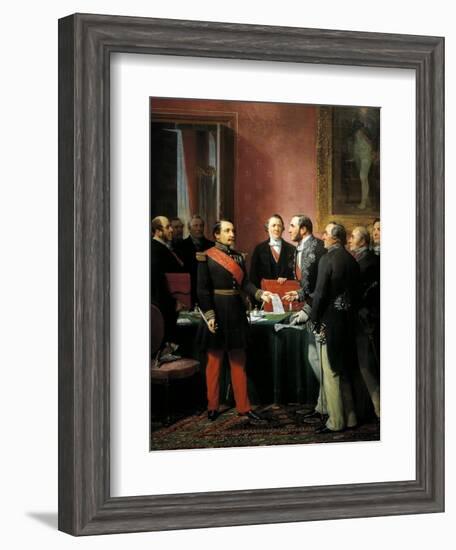 Napoleon III Hands over Decree Allowing Annexation of Suburban Communes of Paris-Adolphe Yvon-Framed Giclee Print