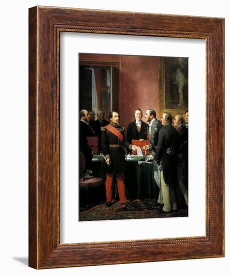 Napoleon III Hands over Decree Allowing Annexation of Suburban Communes of Paris-Adolphe Yvon-Framed Giclee Print