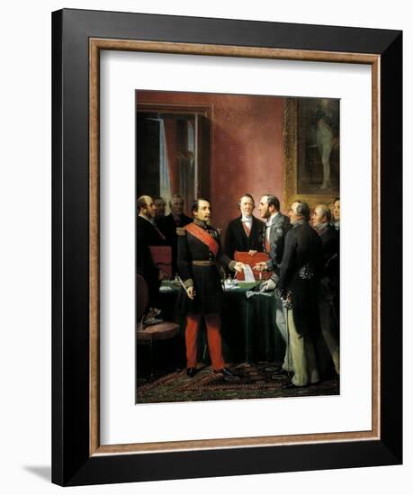 Napoleon III Hands over Decree Allowing Annexation of Suburban Communes of Paris-Adolphe Yvon-Framed Giclee Print