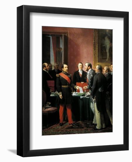 Napoleon III Hands over Decree Allowing Annexation of Suburban Communes of Paris-Adolphe Yvon-Framed Giclee Print