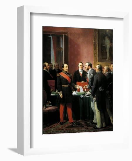 Napoleon III Hands over Decree Allowing Annexation of Suburban Communes of Paris-Adolphe Yvon-Framed Giclee Print