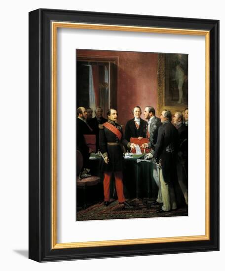 Napoleon III Hands over Decree Allowing Annexation of Suburban Communes of Paris-Adolphe Yvon-Framed Giclee Print