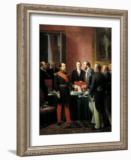 Napoleon III Hands over Decree Allowing Annexation of Suburban Communes of Paris-Adolphe Yvon-Framed Giclee Print