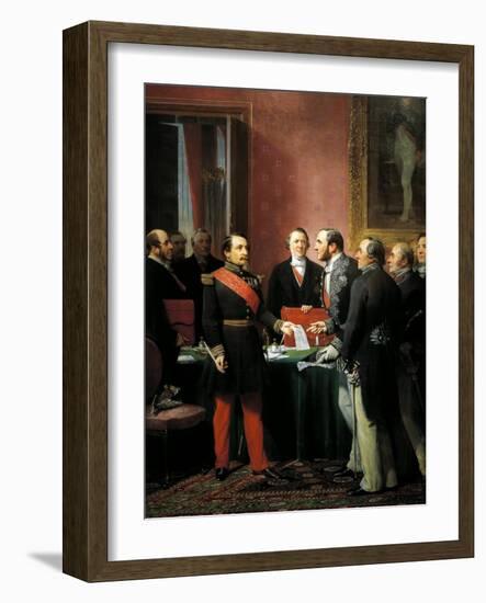 Napoleon III Hands over Decree Allowing Annexation of Suburban Communes of Paris-Adolphe Yvon-Framed Giclee Print