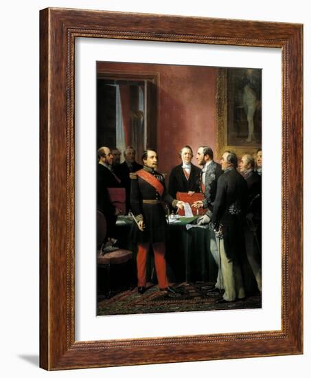 Napoleon III Hands over Decree Allowing Annexation of Suburban Communes of Paris-Adolphe Yvon-Framed Giclee Print