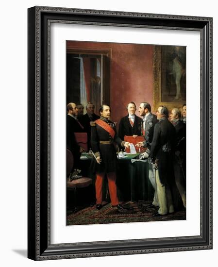 Napoleon III Hands over Decree Allowing Annexation of Suburban Communes of Paris-Adolphe Yvon-Framed Giclee Print