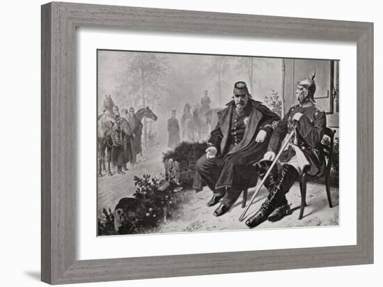 Napoleon III, Left, Having a Conversation with Otto Von Bismarck-null-Framed Giclee Print