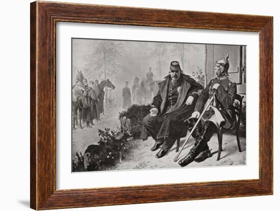 Napoleon III, Left, Having a Conversation with Otto Von Bismarck-null-Framed Giclee Print