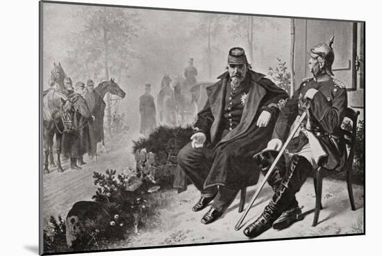 Napoleon III, Left, Having a Conversation with Otto Von Bismarck-null-Mounted Giclee Print