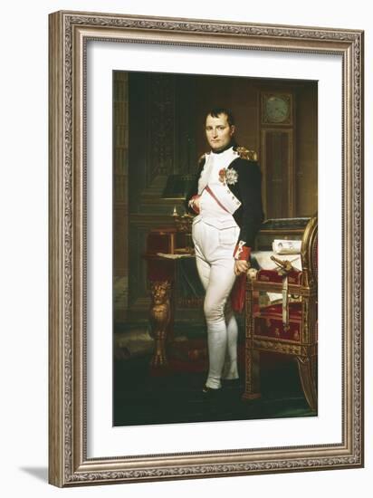 Napoleon in His Study, 1812-Jacques-Louis David-Framed Giclee Print