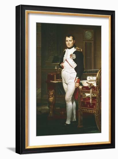 Napoleon in His Study, 1812-Jacques-Louis David-Framed Giclee Print