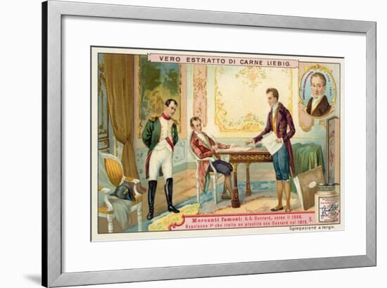 Napoleon Negotiating a Loan with French Banker Gabriel-Julien Ouvrard, 1815-null-Framed Giclee Print