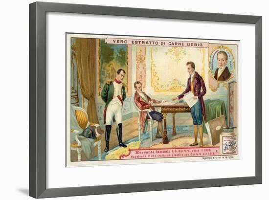 Napoleon Negotiating a Loan with French Banker Gabriel-Julien Ouvrard, 1815-null-Framed Giclee Print