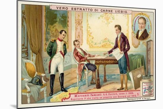 Napoleon Negotiating a Loan with French Banker Gabriel-Julien Ouvrard, 1815-null-Mounted Giclee Print