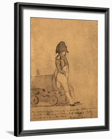 Napoleon on Board the Northumberland on its Way to St Helena by a British Officer-null-Framed Giclee Print