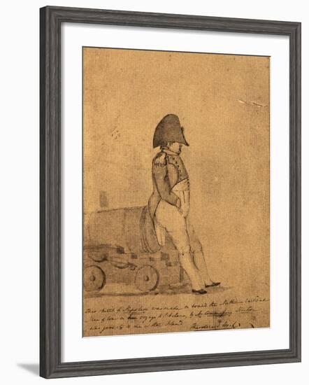 Napoleon on Board the Northumberland on its Way to St Helena by a British Officer-null-Framed Giclee Print