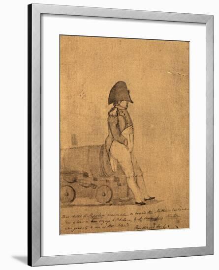 Napoleon on Board the Northumberland on its Way to St Helena by a British Officer-null-Framed Giclee Print