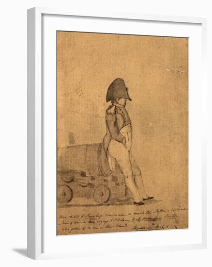 Napoleon on Board the Northumberland on its Way to St Helena by a British Officer-null-Framed Giclee Print