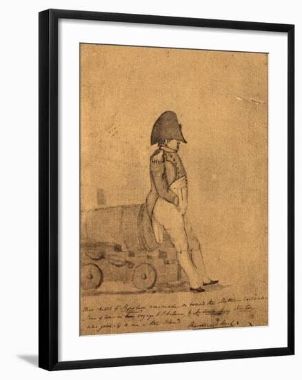 Napoleon on Board the Northumberland on its Way to St Helena by a British Officer-null-Framed Giclee Print