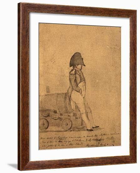 Napoleon on Board the Northumberland on its Way to St Helena by a British Officer-null-Framed Giclee Print