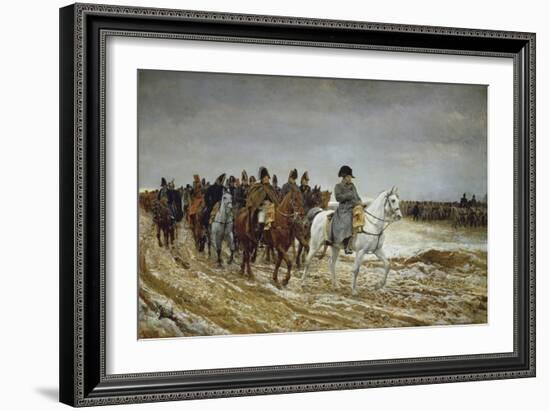 Napoleon on Campaign Followed by Marshals Ney and Berthier, Generals Drouot, Gourgaud and Flahaut-Ernest Meissonier-Framed Giclee Print