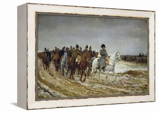 Napoleon on Campaign Followed by Marshals Ney and Berthier, Generals Drouot, Gourgaud and Flahaut-Ernest Meissonier-Framed Premier Image Canvas