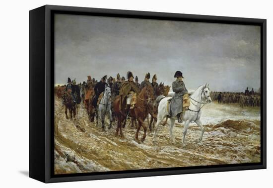 Napoleon on Campaign Followed by Marshals Ney and Berthier, Generals Drouot, Gourgaud and Flahaut-Ernest Meissonier-Framed Premier Image Canvas