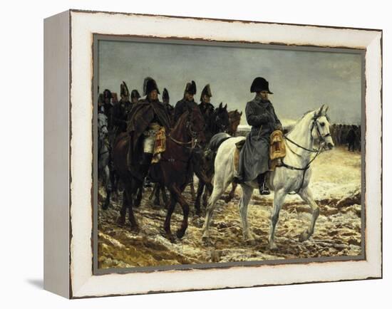 Napoleon on Campaign in France,1814-Jean-Louis Ernest Meissonier-Framed Stretched Canvas