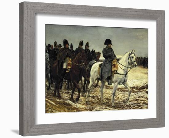 Napoleon on Campaign in France,1814-Jean-Louis Ernest Meissonier-Framed Art Print