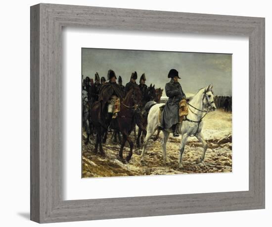 Napoleon on Campaign in France,1814-Jean-Louis Ernest Meissonier-Framed Art Print