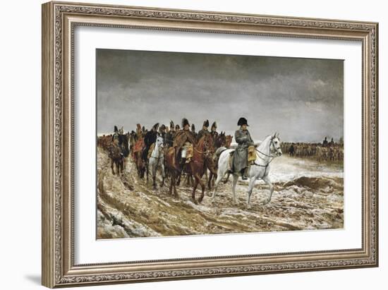 Napoleon on Campaign in France,1814-Jean-Louis Ernest Meissonier-Framed Art Print