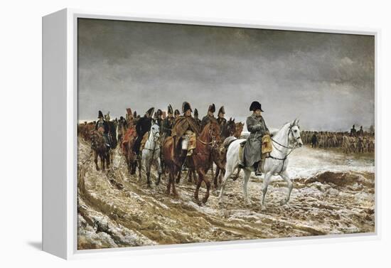 Napoleon on Campaign in France,1814-Jean-Louis Ernest Meissonier-Framed Stretched Canvas