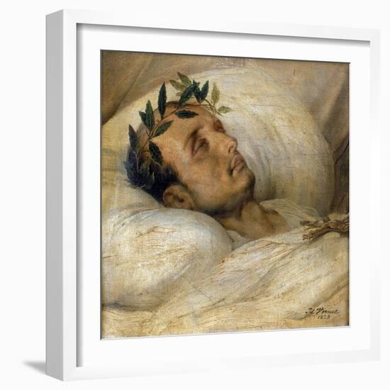 Napoleon on His Deathbed, May 1821-Horace Vernet-Framed Giclee Print