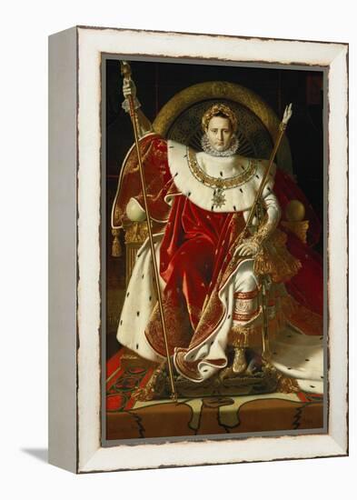 Napoleon on His Imperial Throne, 1806-Jean-Auguste-Dominique Ingres-Framed Premier Image Canvas