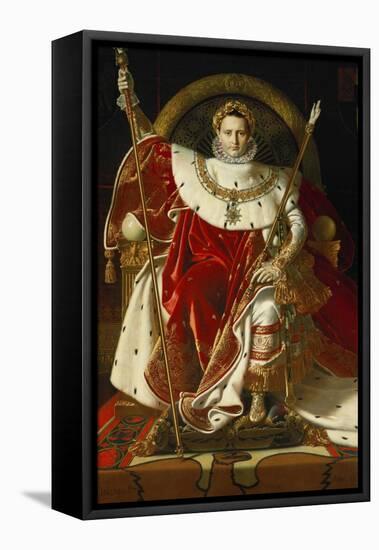 Napoleon on His Imperial Throne, 1806-Jean-Auguste-Dominique Ingres-Framed Premier Image Canvas