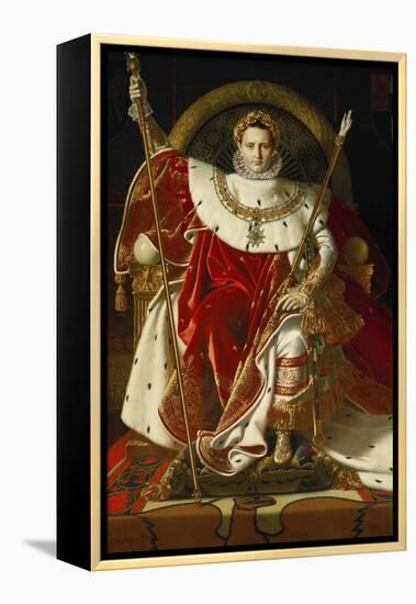 Napoleon on His Imperial Throne, 1806-Jean-Auguste-Dominique Ingres-Framed Premier Image Canvas