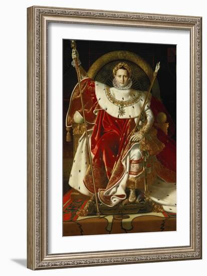 Napoleon on His Imperial Throne, 1806-Jean-Auguste-Dominique Ingres-Framed Giclee Print
