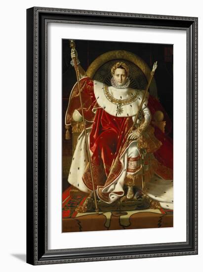 Napoleon on His Imperial Throne, 1806-Jean-Auguste-Dominique Ingres-Framed Giclee Print