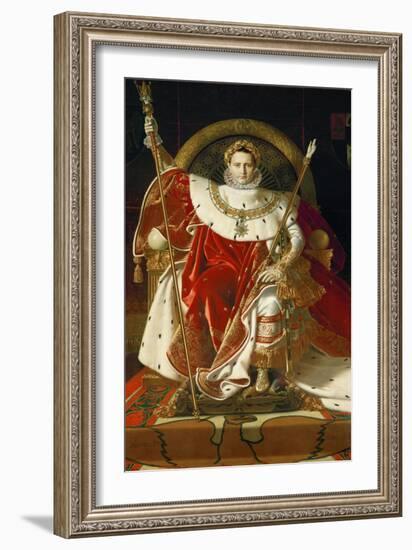 Napoleon on his imperial throne. 1806-Jean Auguste Dominique Ingres-Framed Giclee Print