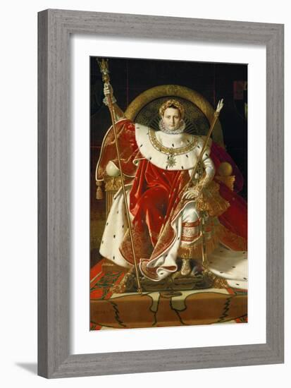 Napoleon on his imperial throne. 1806-Jean Auguste Dominique Ingres-Framed Giclee Print