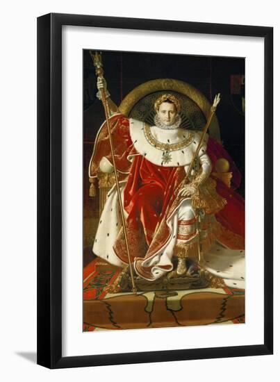 Napoleon on his imperial throne. 1806-Jean Auguste Dominique Ingres-Framed Giclee Print